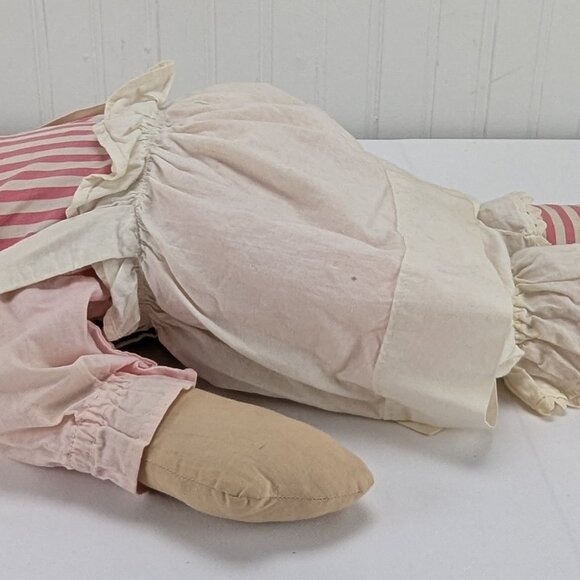 Vintage Raggedy Ann & Andy Cloth Dolls Handmade Set 25" Fabric Retro Toys - Picture 11 of 13